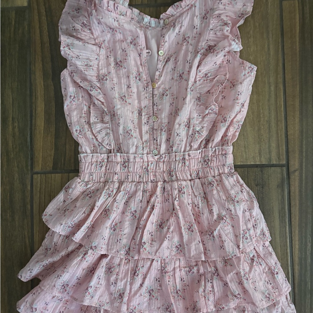 LoveShackFancy Blush Pink Floral Slip Dress